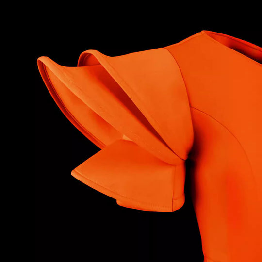 Damen figurbetontes Abendkleid mit asymmetrischem Ausschnitt und voluminösem Rüschenelement R&B