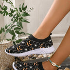 Damen Mode Sneakers mit Halloween-Motiv und rutschfester Sohle R&B