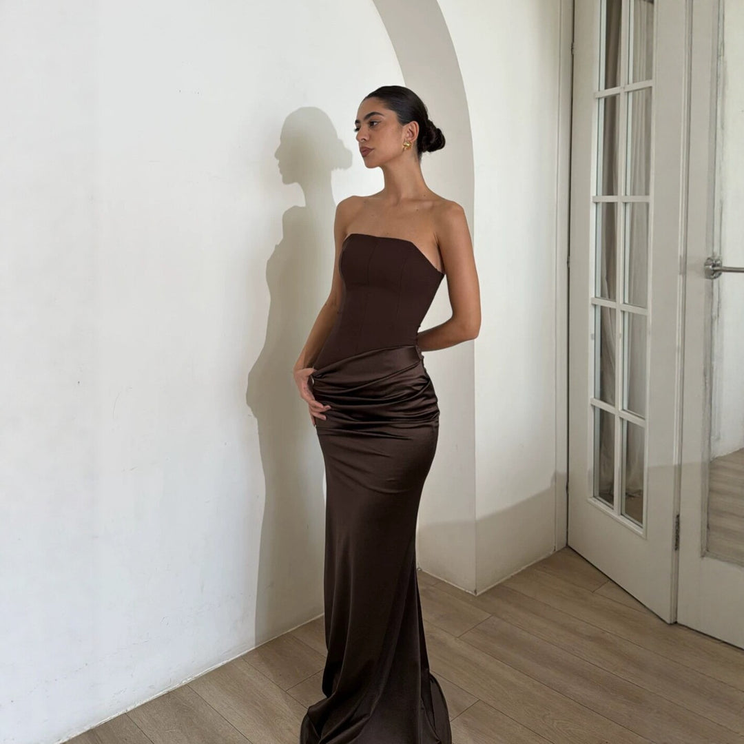 Damen Bodycon Abendkleid mit eleganter Drapierung R&B