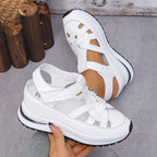 Damen Sportliche Plattform-Sandalen mit verstellbaren Riemen R&B