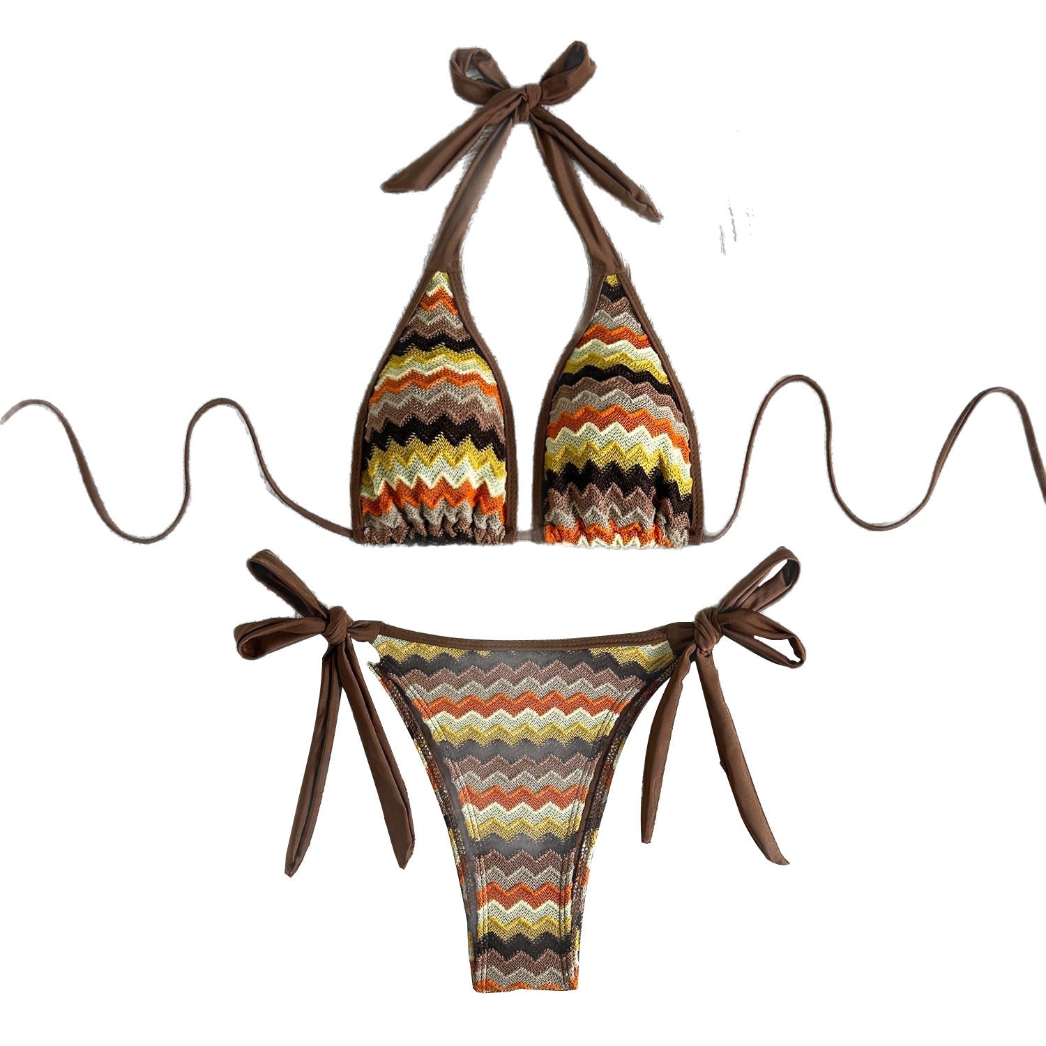Damen Triangel-Bikini mit trendy Zickzackmuster R&B