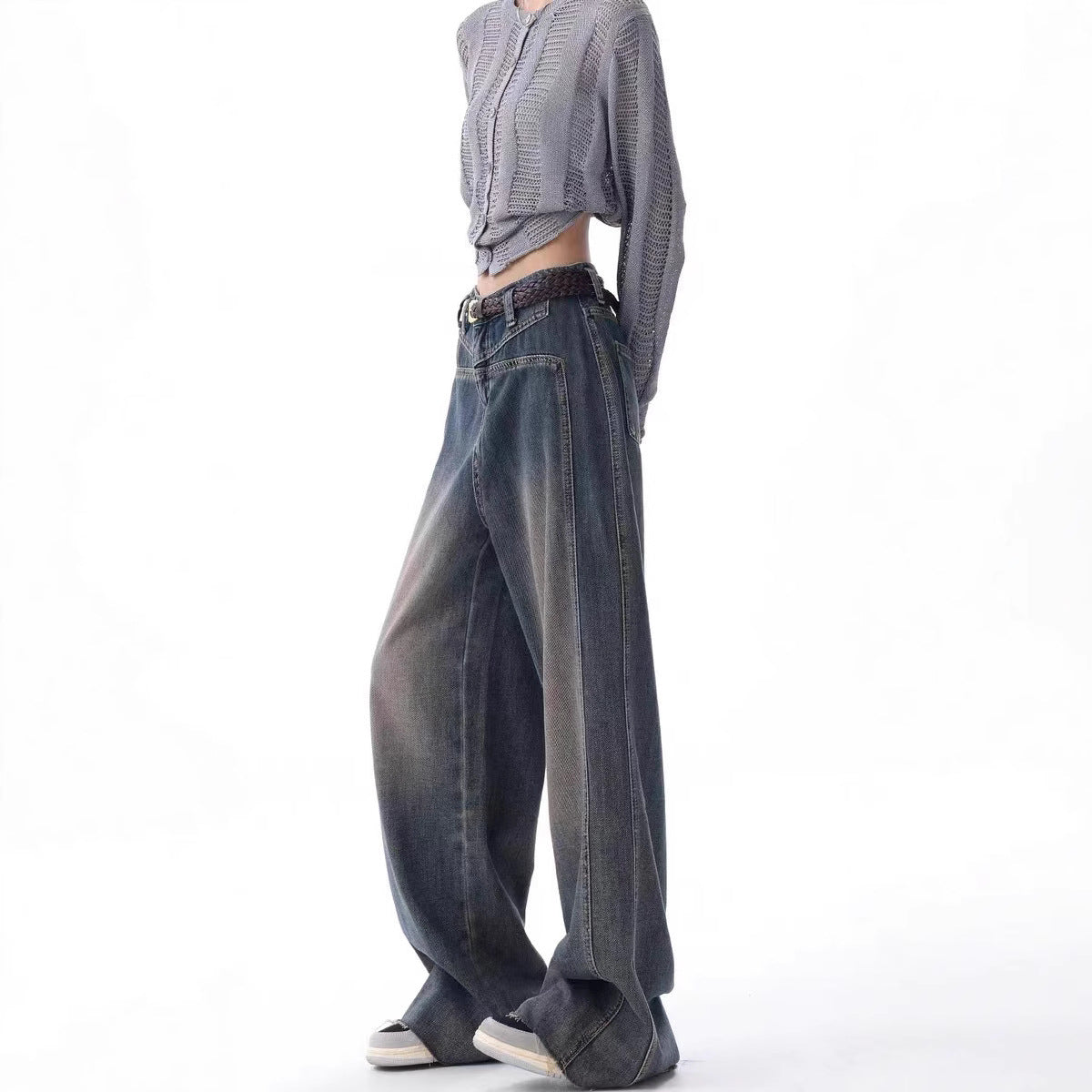 Damen Oversized Jeans mit lässigem Schnitt und hoher Taille R&B