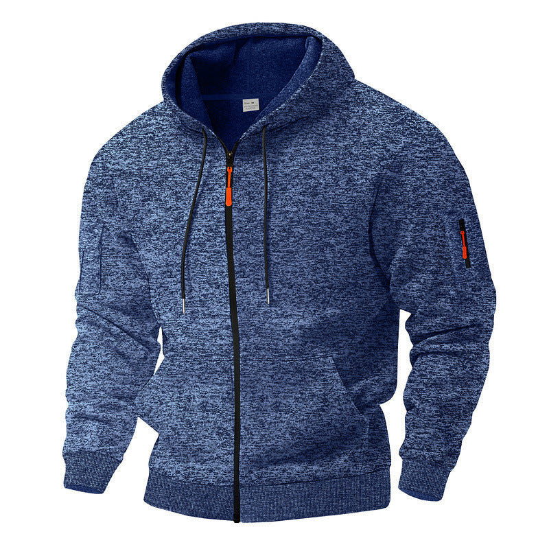 Herren nan sportliche Kapuzenjacke mit durchgehendem Reißverschluss und Ärmeltasche R&B