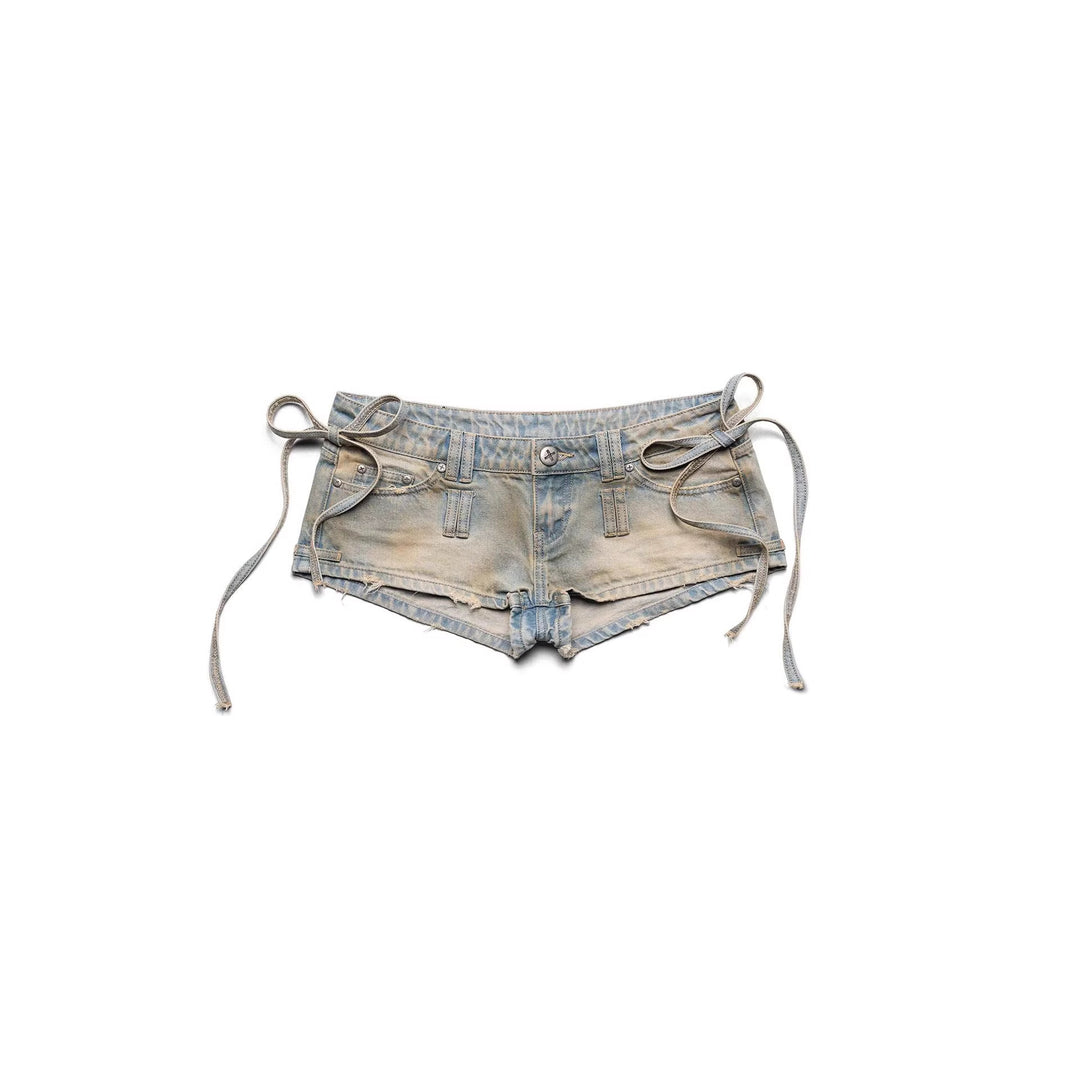Damen Stylish Denim-Shorts mit verstellbarem Bund R&B