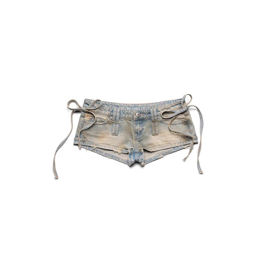 Damen Stylish Denim-Shorts mit verstellbarem Bund R&B