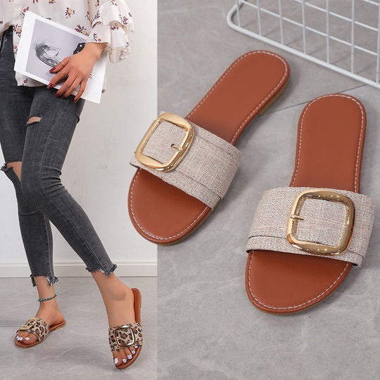Damen modische Slipper mit eleganter Schnallen-Details R&B