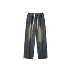 Damen Weite Denim-Hose mit elastischem Bund und regulierbarem Kordelzug