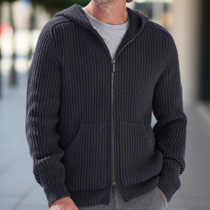 Herren Strickjacke mit strukturierter Oberfläche und praktischen Taschen R&B