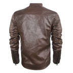 Herren Biker-Lederjacke mit Steppstruktur
