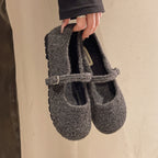 Damen Filzschuhe mit elegantem Riemchen und bequemer Sohle R&B