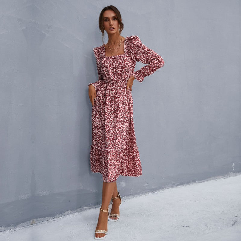 Damen Florales Midikleid mit Rüschendetails R&B