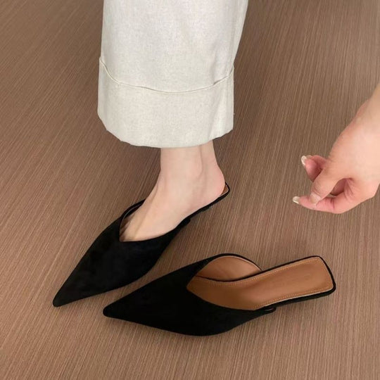 Damen spitze Mules mit elegantem Velourslederfutter R&B