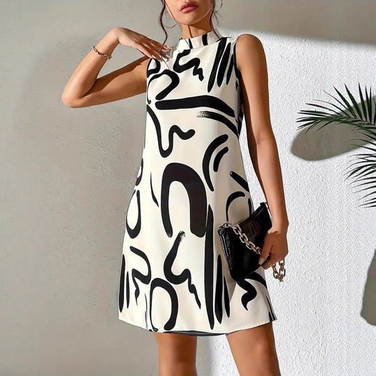 Damen modisches ärmelloses Kleid R&B