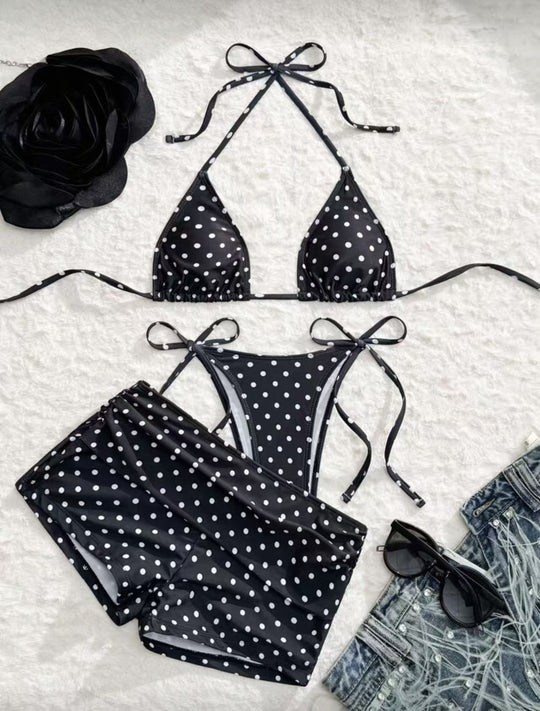 Damen Bikini-Set mit verspieltem Punkte-Muster und verstellbaren Trägern R&B