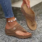 Damen Zehentrenner-Sandalen mit zierlichem Lochmuster und komfortabler Fußbettung R&B