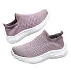 Damen Schalensneaker mit elastischem Strickoberteil und rutschfester Sohle