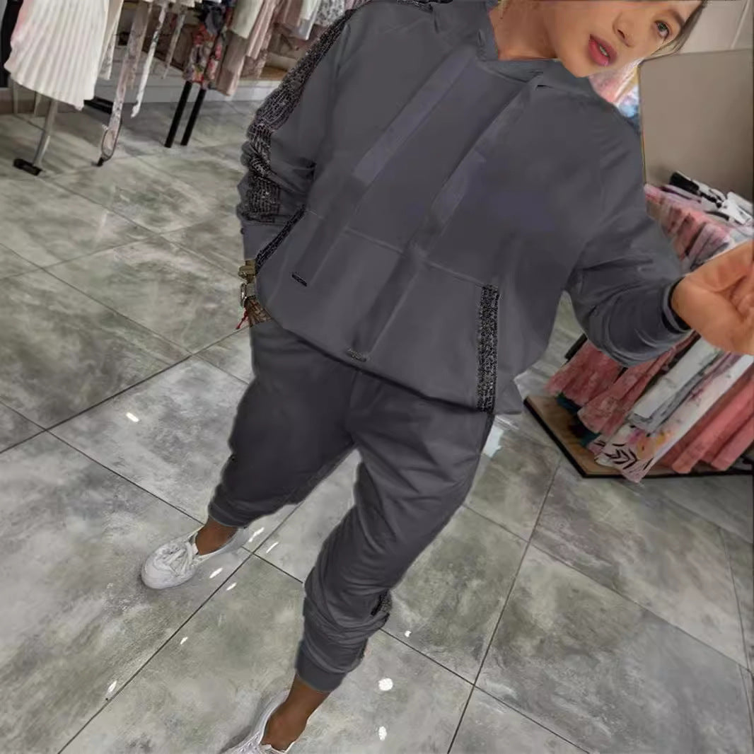 Damen Modischer Sweatanzug mit glitzernden Akzenten R&B