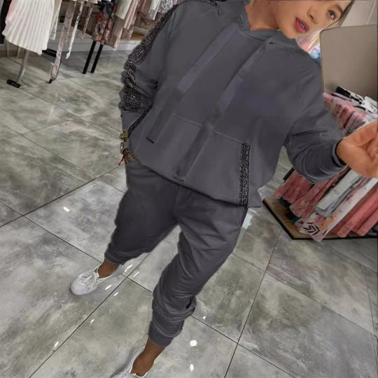 Damen Modischer Sweatanzug mit glitzernden Akzenten R&B