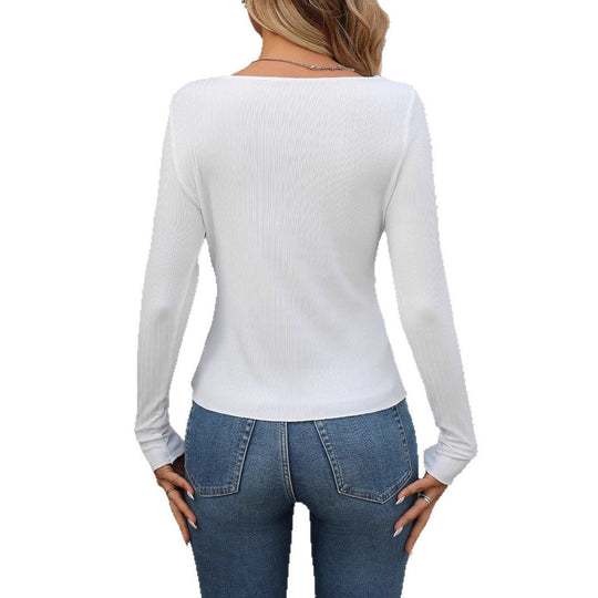 Damen Langarmshirt mit asymmetrischem Schnitt und dekorativem Ausschnitt R&B