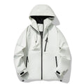 Herren wasserabweisende Outdoor-Jacke mit verstellbarer Kapuze und funktionalen Reißverschlusstaschen R&B