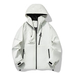 Herren wasserabweisende Outdoor-Jacke mit verstellbarer Kapuze und funktionalen Reißverschlusstaschen R&B