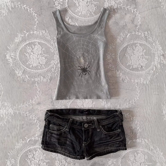 Damen Denim-Shorts mit lässigem Cut und auffälligen Nähte R&B