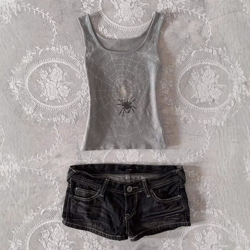 Damen Denim-Shorts mit lässigem Cut und auffälligen Nähte R&B