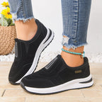 Damen Sportliche Slip-On Sneakers mit atmungsaktiver Oberflächenstruktur und rutschfester Sohle R&B
