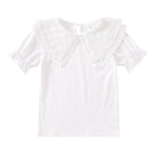 Mädchen Bluse mit romantischem Spitzenkragen und Rüschendetails R&B