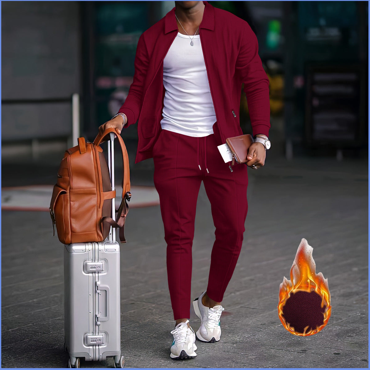 Herren modische Reisedaunenjacke mit funktionalen Taschen und elastischem Bund R&B