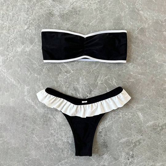 Damen Bandeau-Bikini-Set mit Rüschenslip R&B