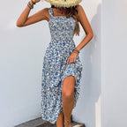 Damen Maxikleid mit schmeichelndem, elastischem Oberteil und floralen Druckdetails R&B
