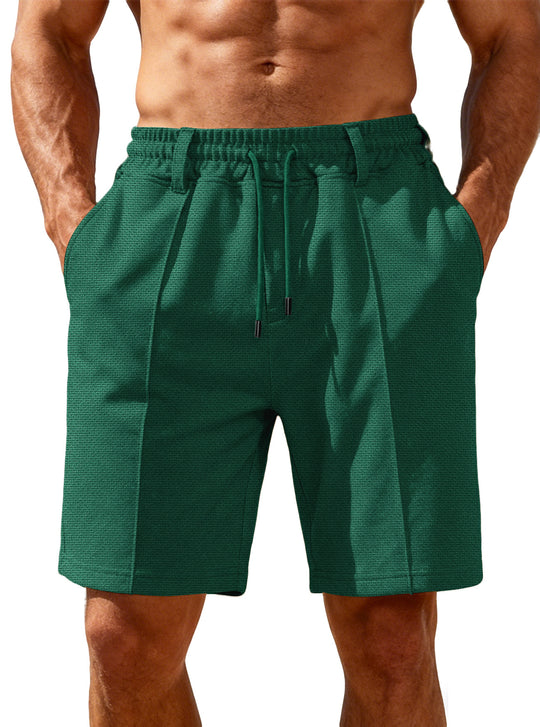 Herren nan Chino-inspirierte Relax-Shorts mit Bundfalten elastischem Tunnelzug und Eingrifftaschen R&B