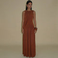 Damen Elegantes Maxikleid mit asymmetrischem Schnitt und fließendem Stoff R&B