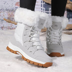 Damen Winterstiefel mit isolierendem Kunstfellkragen und rutschfester Sohle R&B