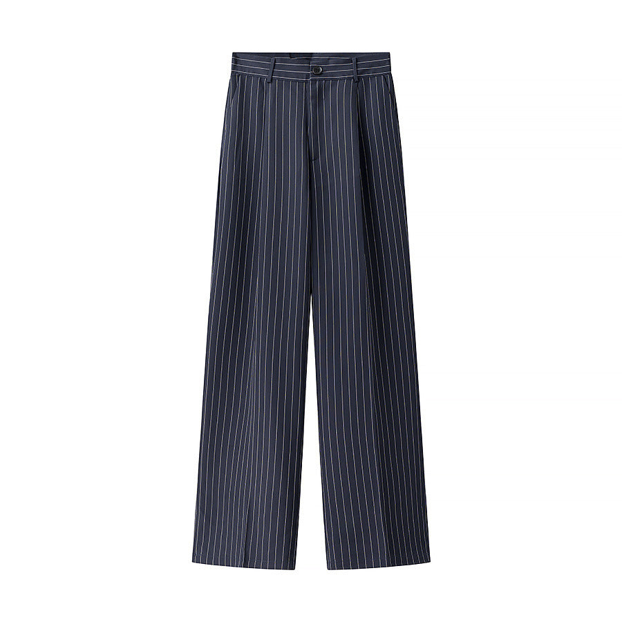 Damen Hochtaillierte Stoffhose mit elegantem Streifenmuster R&B