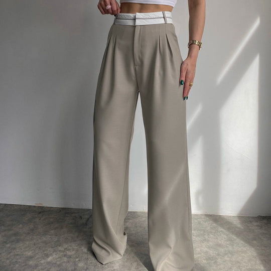 Damen weite Hochbundhose mit eleganten Falten R&B