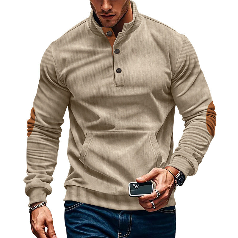 Herren stilvolles Langarm Kapuzenshirt mit modernem Strukturdesign und eleganten Akzenten R&B
