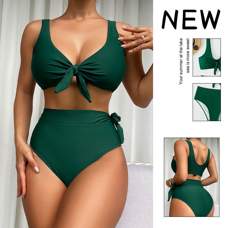 Damen Hochtailliertes Bikini-Set mit bindbarem Oberteil und eleganter Passform R&B