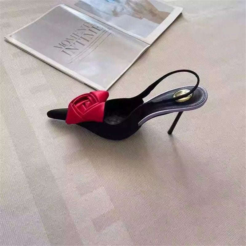 Damen Slingback Pumps mit eleganter Satinverzierung R&B