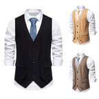 Herren elegante Weste mit schmalem Schnitt und praktischen Taschen R&B