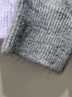 Damen Oversized Strickpullover mit hochabschließendem Kragen und voluminösen Ärmeln R&B
