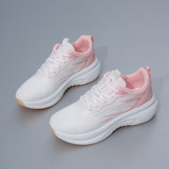 Damen Atmungsaktive Freizeitsneaker mit stoßdämpfender Sohle und elastischer Schnürung R&B