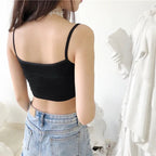 Damen modisches Crop-Top mit verzierten Trägern R&B
