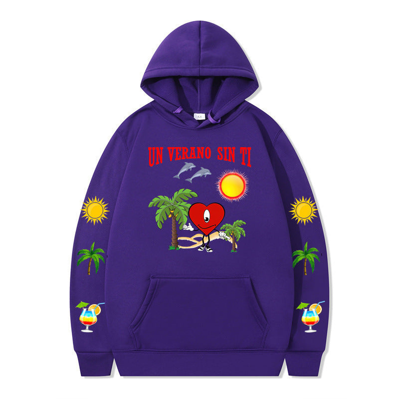 Damen Kapuzenpullover mit lebhaftem Sommermotiv und bequemer Passform R&B