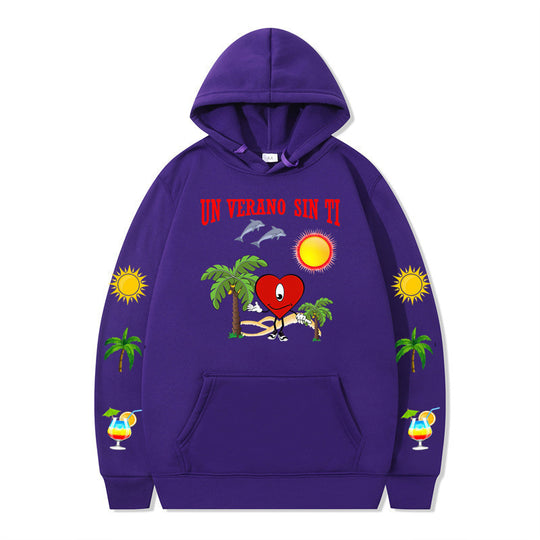 Damen Kapuzenpullover mit lebhaftem Sommermotiv und bequemer Passform R&B