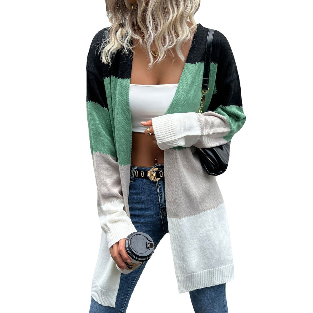 Damen lässiger Cardigan mit farbblockierendem Design R&B
