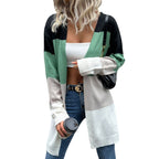 Damen lässiger Cardigan mit farbblockierendem Design