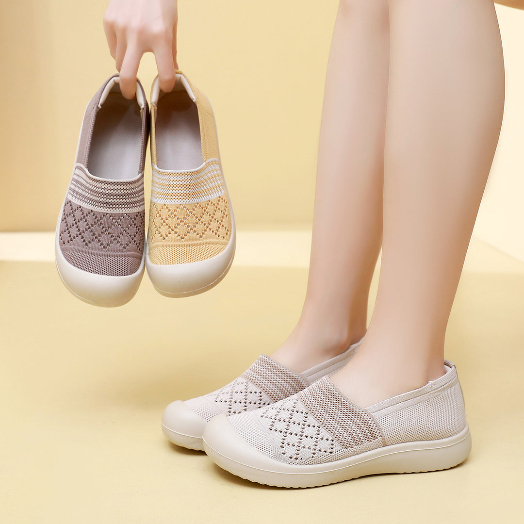 Damen Atmungsaktive und komfortable Slip-On Schuhe mit elastischem Einsatz R&B