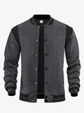 Herren nan legere BasR&Balljacke in Sweatqualität mit Druckknopfleiste geripptem Kragen und kontrastierendem Schulterbesatz R&B